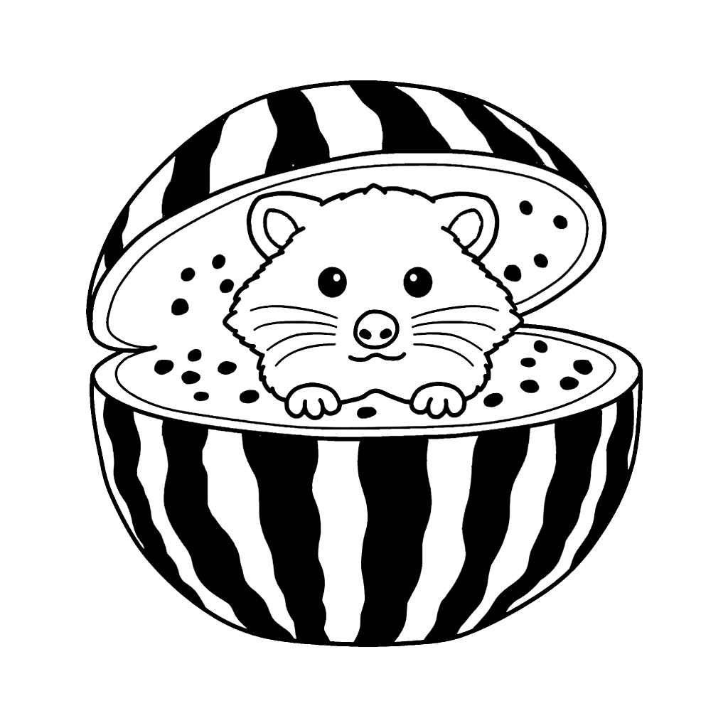 Raccooni Watermelunni 4 páginas para colorear gratis Raccooni Watermelunni para adultos