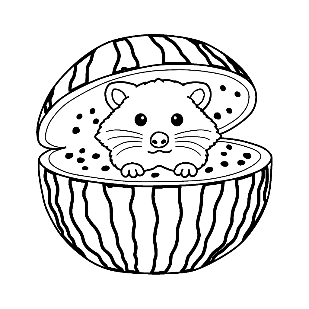 Raccooni Watermelunni 7 lindas páginas para colorear Raccooni Watermelunni