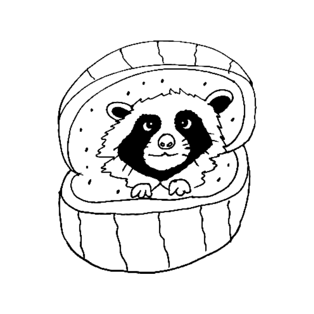 Raccooni Watermelunni 8 Raccooni Watermelunni páginas para colorear gratis