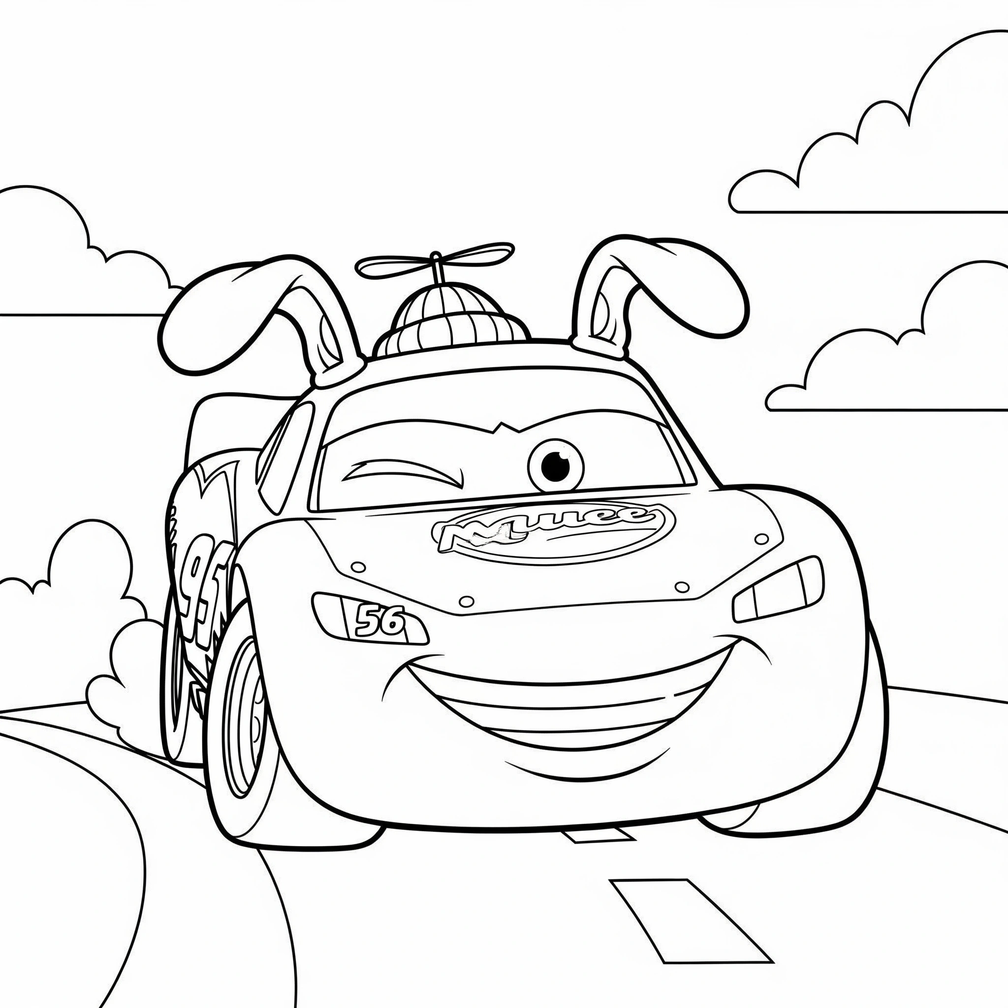 Rayo McQueen 13 Rayo Mcqueen páginas para colorear fáciles