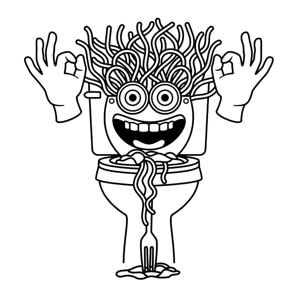 Spaghetti Tualetti 8 páginas para colorear para imprimir gratis Spaghetti Tualetti