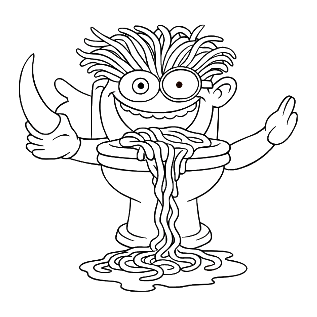 Spaghetti Tualetti 4 páginas para colorear detalladas de Spaghetti Tualetti para adultos