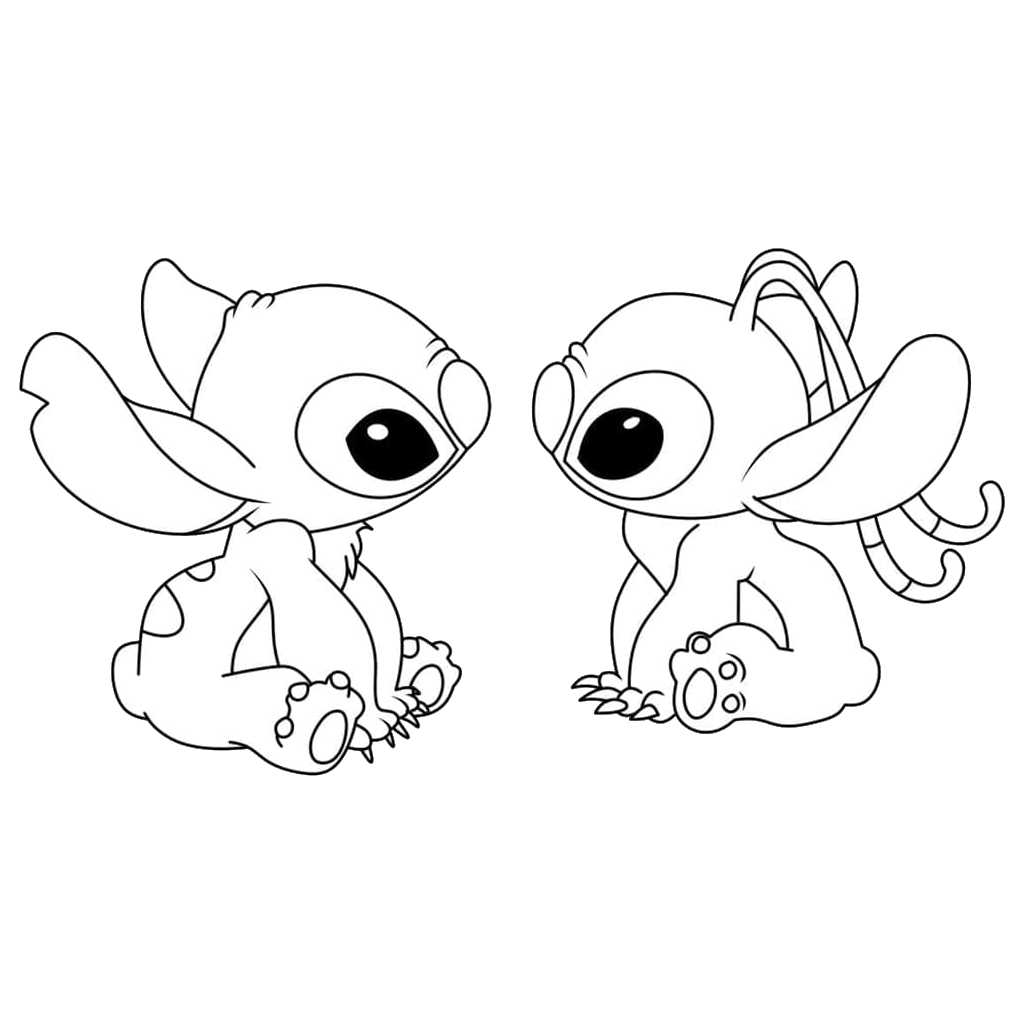 Stitch and Angel 3 Stitch and Angel páginas para colorear imprimibles