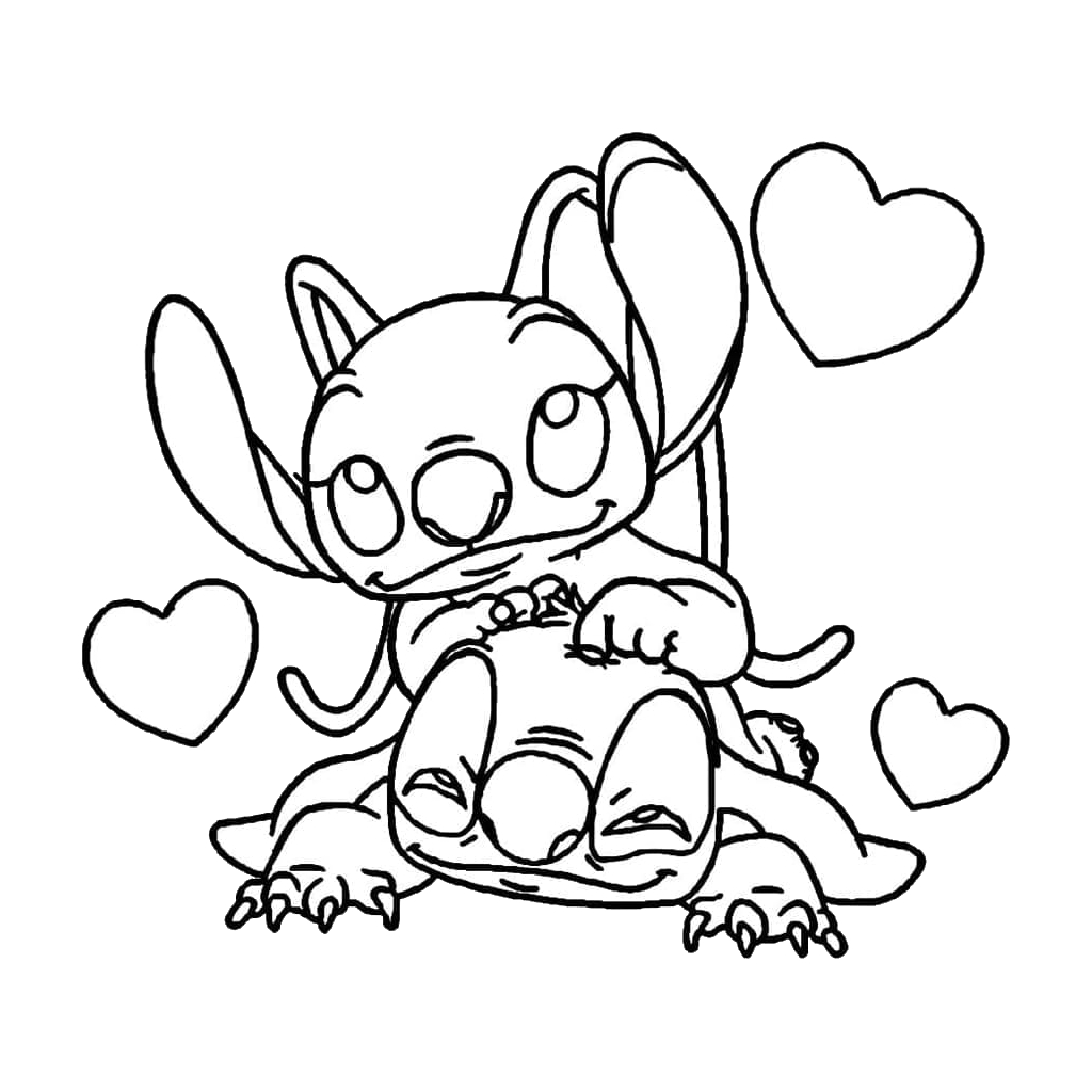 Stitch and Angel 5 Stitch and Angel páginas para colorear para adultos 1