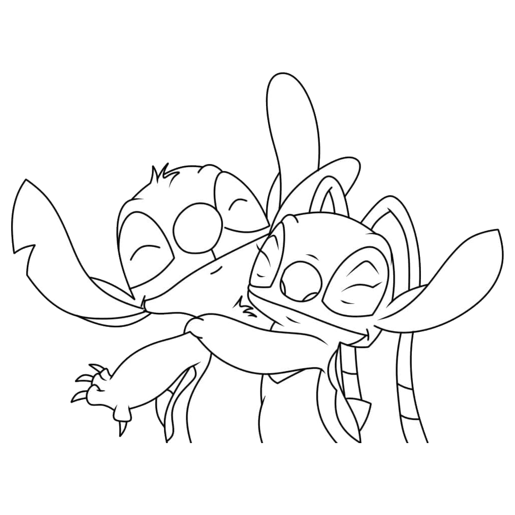 Stitch and Angel 6 páginas para colorear Stitch and Angel gratis