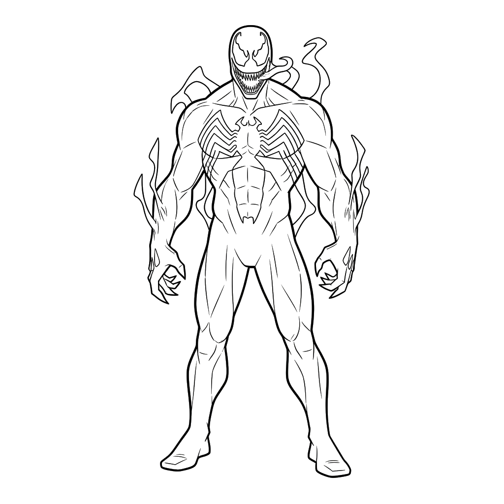 Venom 14 páginas para colorear gratis para adultos Venom