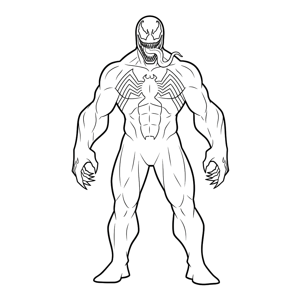 Venom 22 páginas para colorear detalladas de Venom