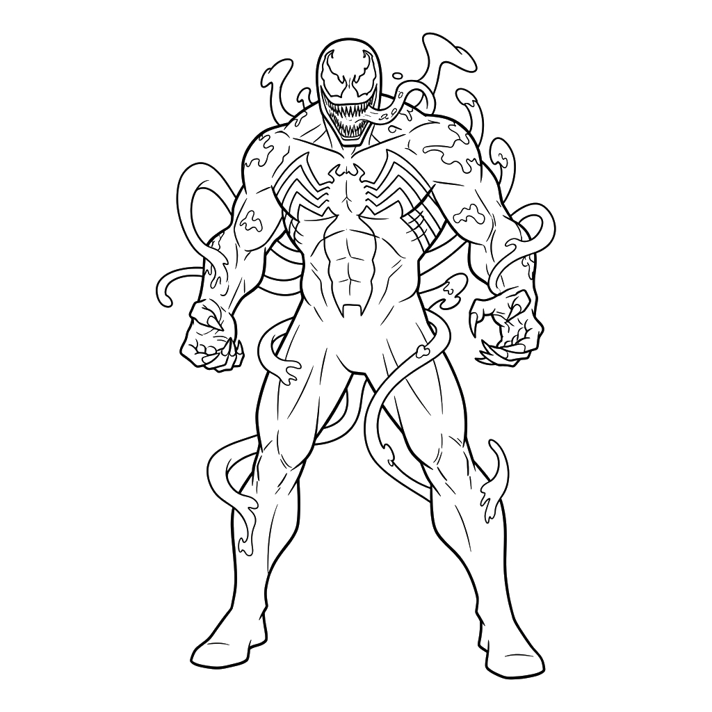 Venom 18 Venom páginas para colorear fáciles