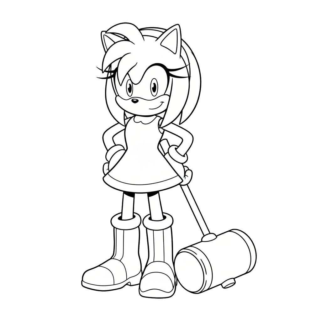 Amy Rose 12 Amy Rose páginas para colorear para adultos fáciles