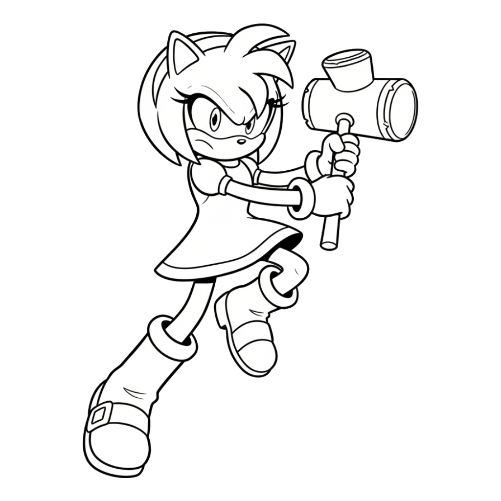 Amy Rose 7 colorear páginas de Amy Rose