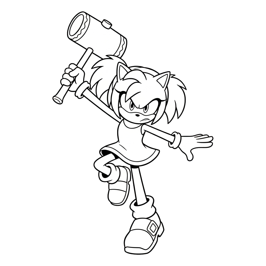 Amy Rose 8 Amy Rose páginas para colorear para niños