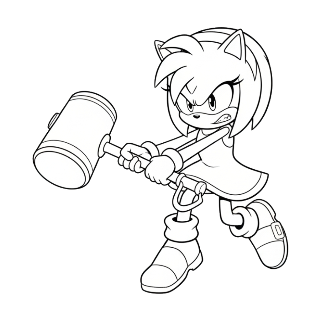 Amy Rose 9 lindas páginas para colorear Amy Rose