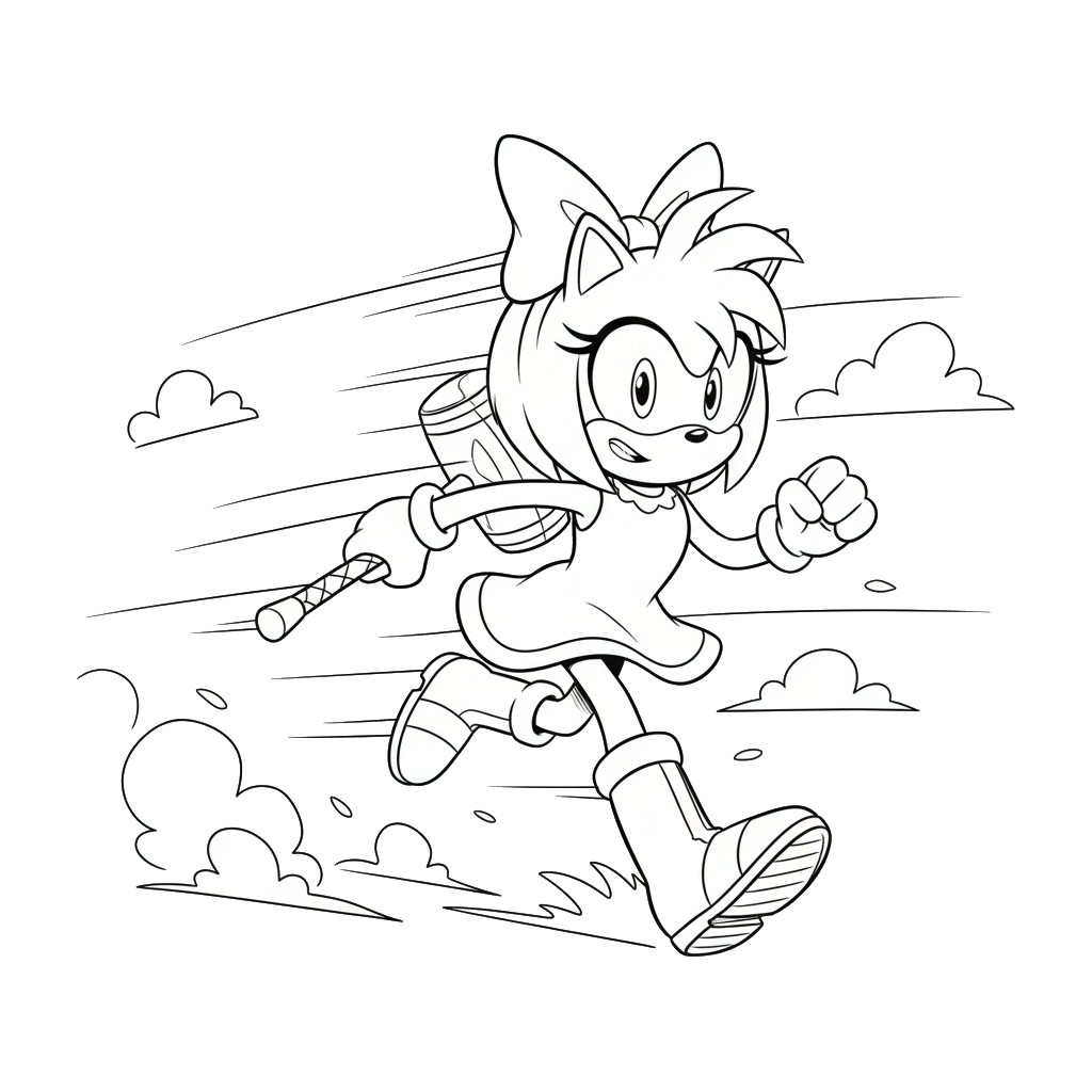 Amy Rose 10 lindas páginas para colorear Amy Rose 1