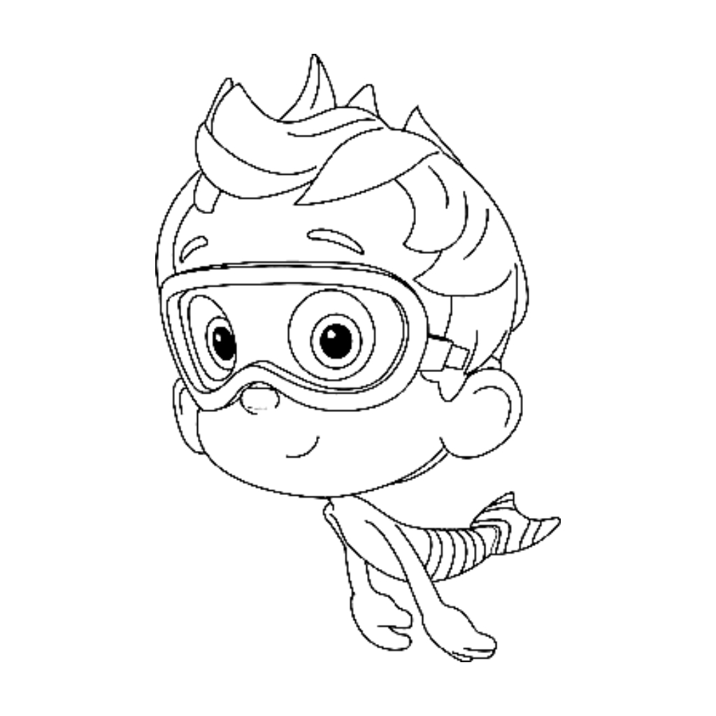 Bubble Guppies 6 páginas para colorear kawaii lindas Bubble Guppies