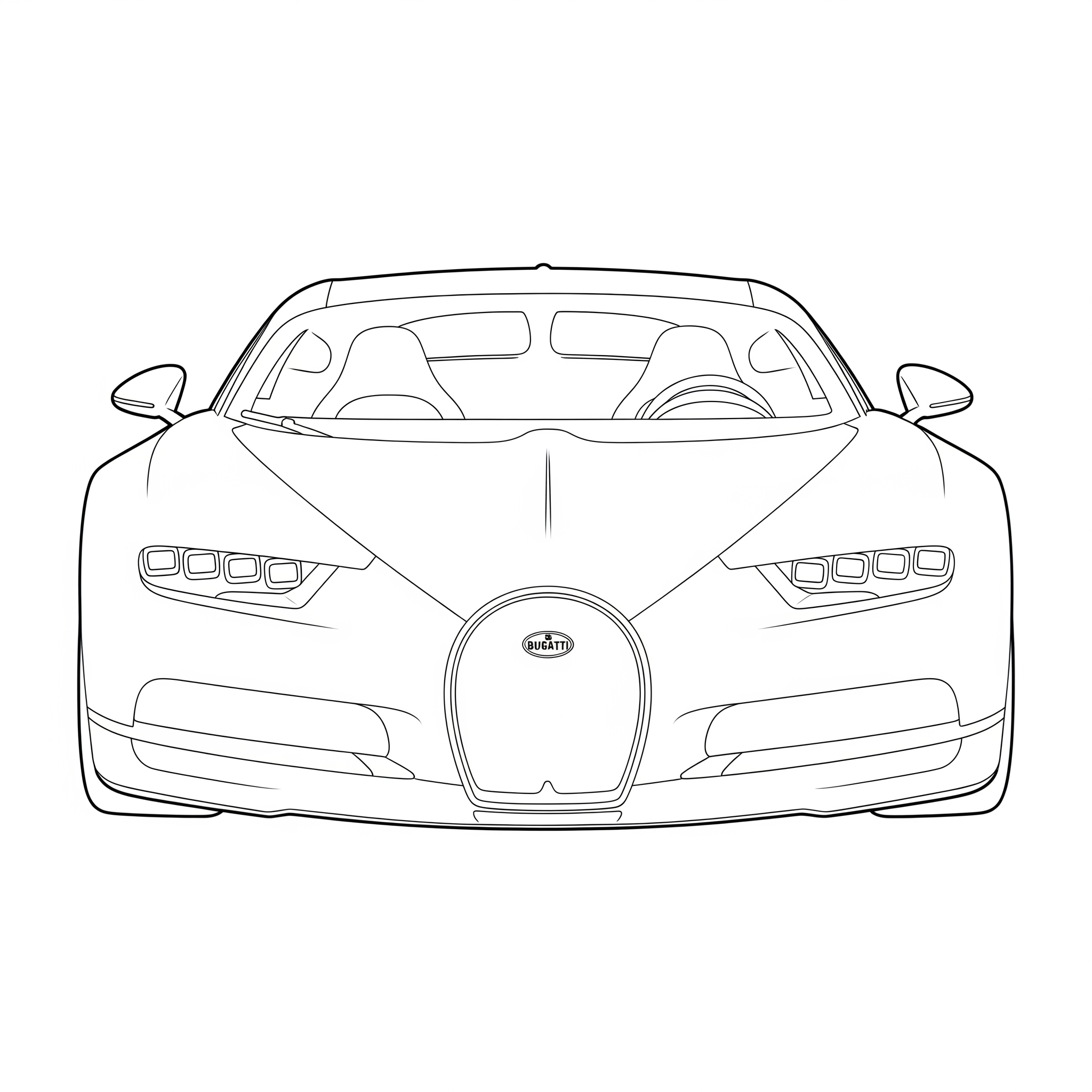 Bugatti 2 páginas para colorear imprimibles Bugatti para adultos