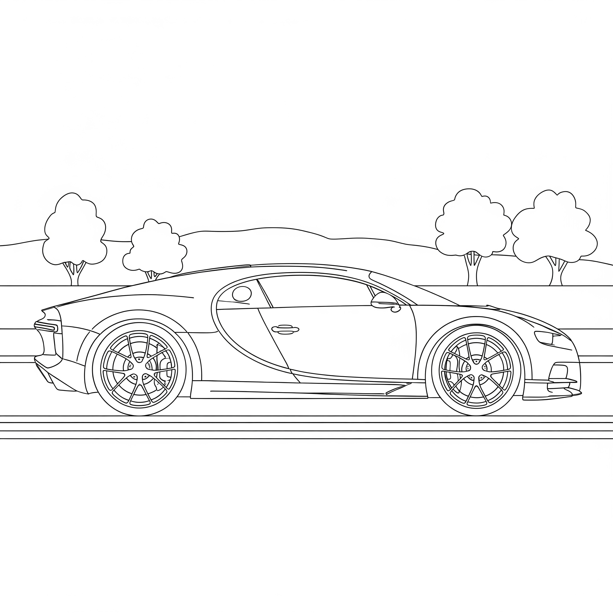 Bugatti 15 páginas para colorear detalladas de Bugatti para adultos