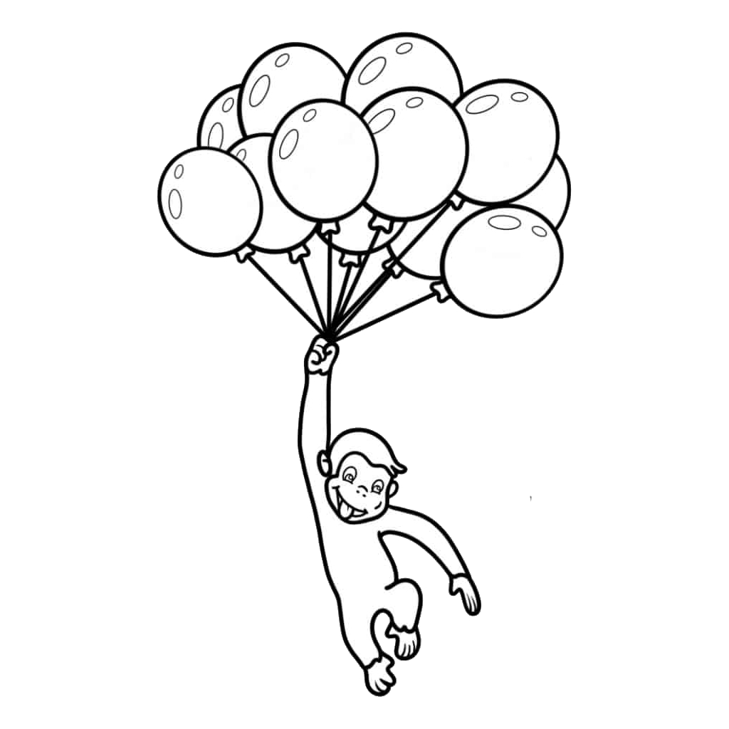 Curious George 12 Curious George dibujos para colorear