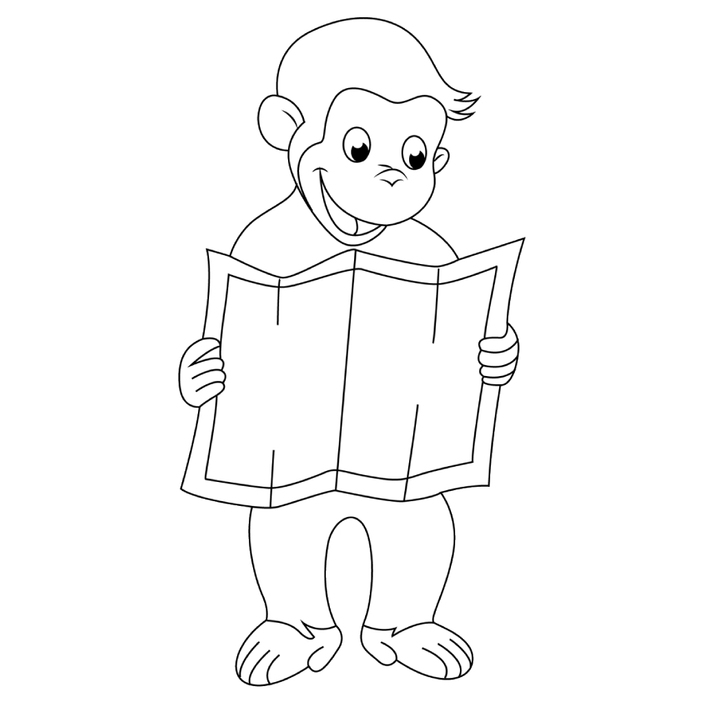 Curious George 14 páginas para colorear imprimibles Curious George 1