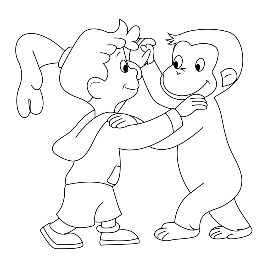 Curious George 17 páginas para colorear gratis Curious George para niños