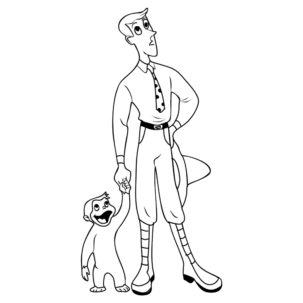 Curious George 4 páginas para colorear gratis Curious George