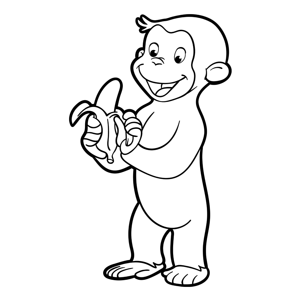 Curious George 21 páginas para colorear lindas y fáciles de Curious George