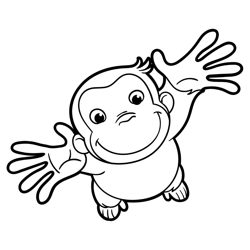Curious George 6 páginas para colorear gratis Curious George 1