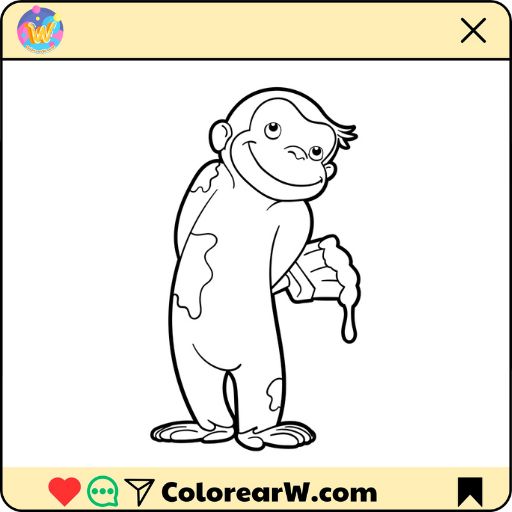 Curious George 1 Curious George para colorear thumbnail