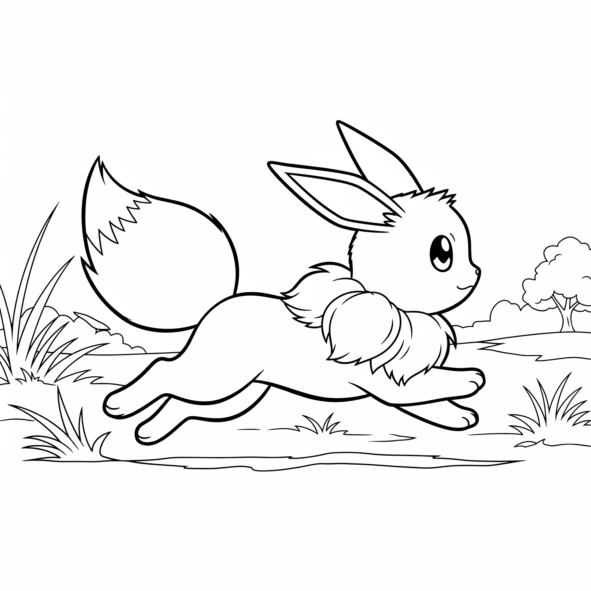 Eevee 13 Eevee páginas para colorear para adultos fáciles
