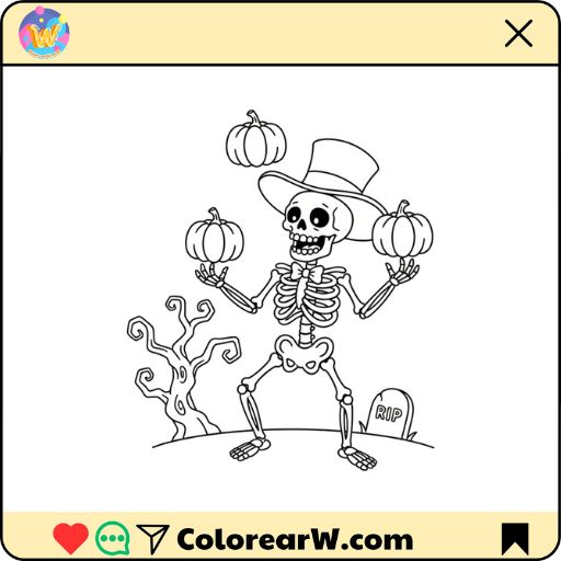 Esqueleto para colorear thumbnail