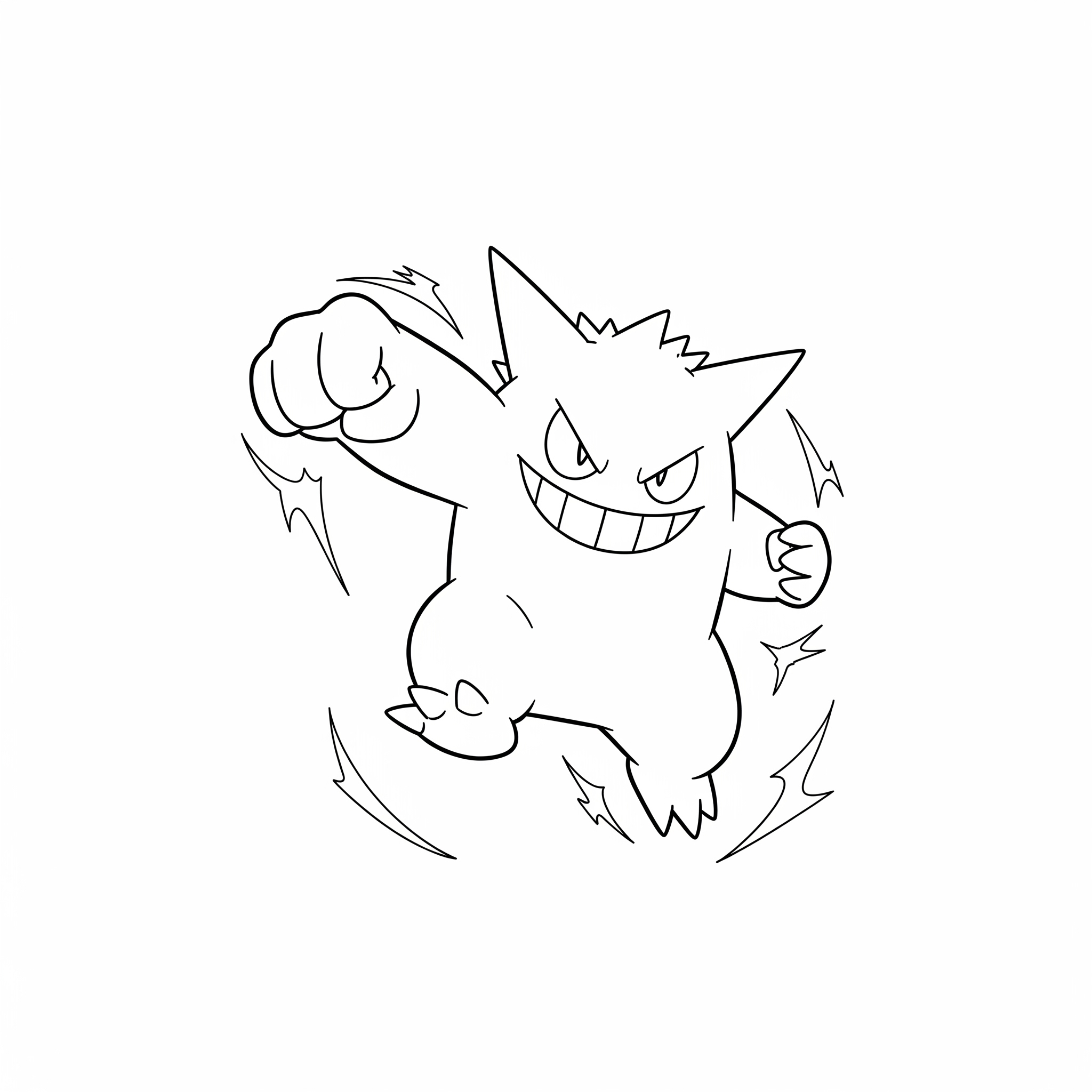 Gengar 15 páginas para colorear gratis para adultos Gengar