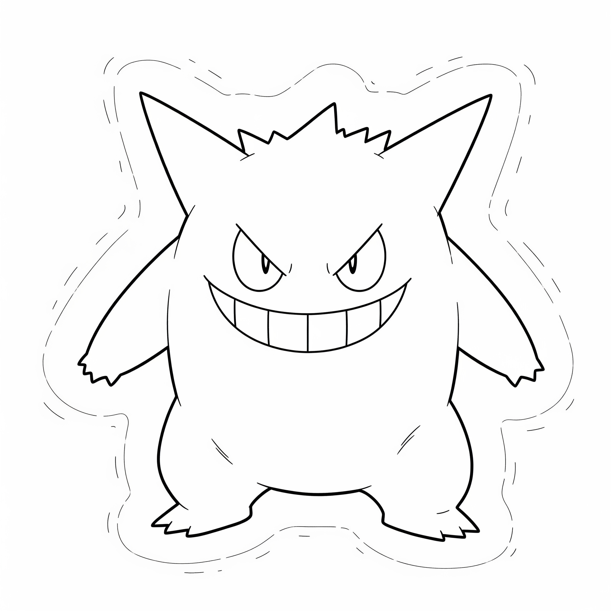 Gengar 5 páginas para colorear imprimibles gratis Gengar