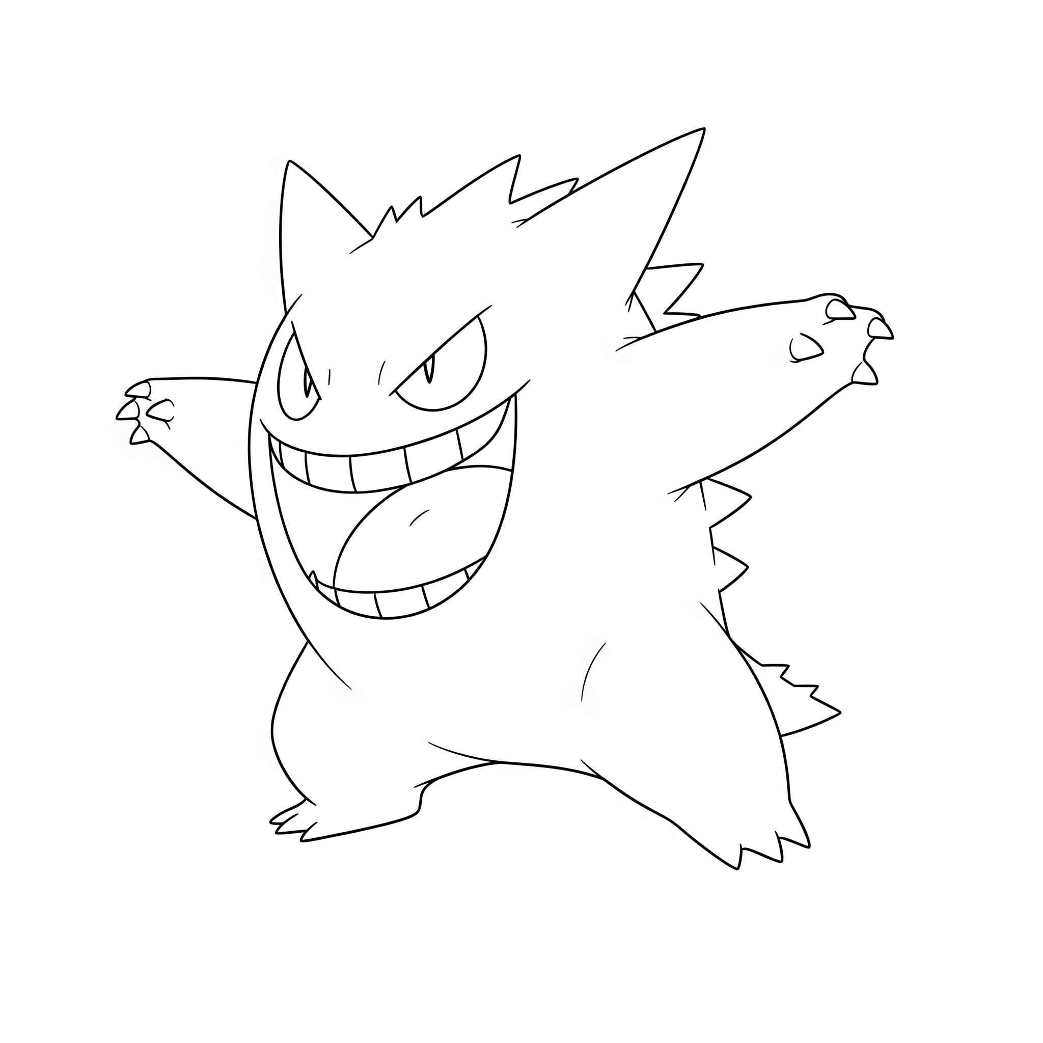 Gengar 8 Gengar páginas para colorear para adultos fáciles
