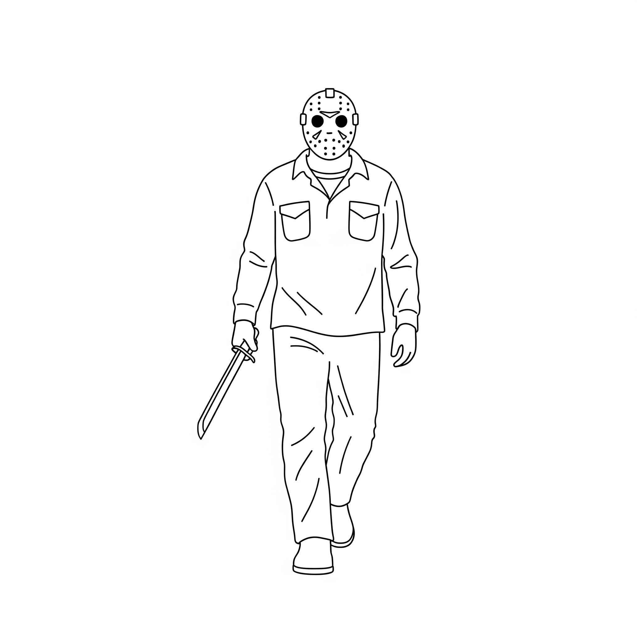 Jason Voorhees 2 páginas para colorear imprimibles Jason Voorhees para adultos