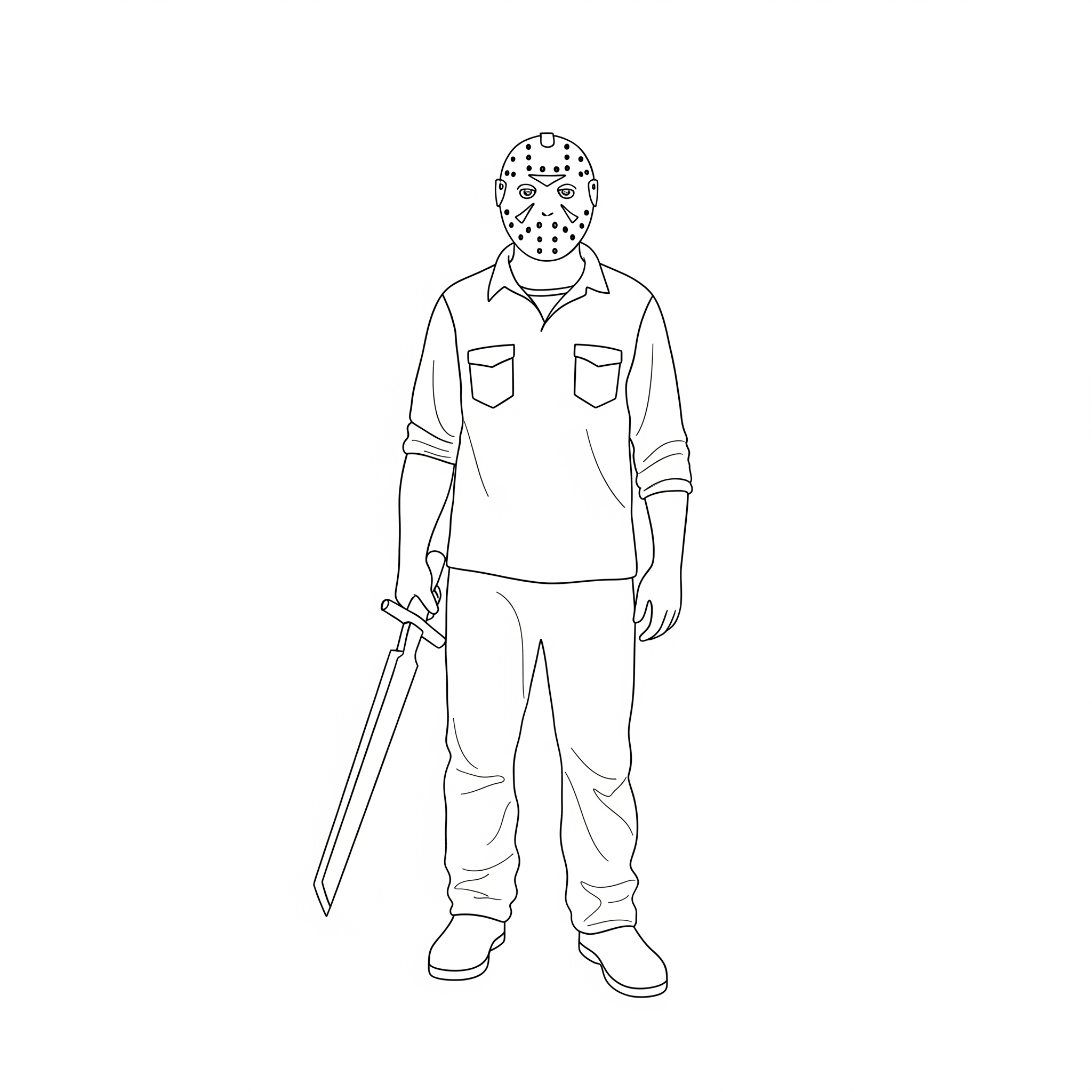 Jason Voorhees 10 páginas para colorear lindas y fáciles de Jason Voorhees
