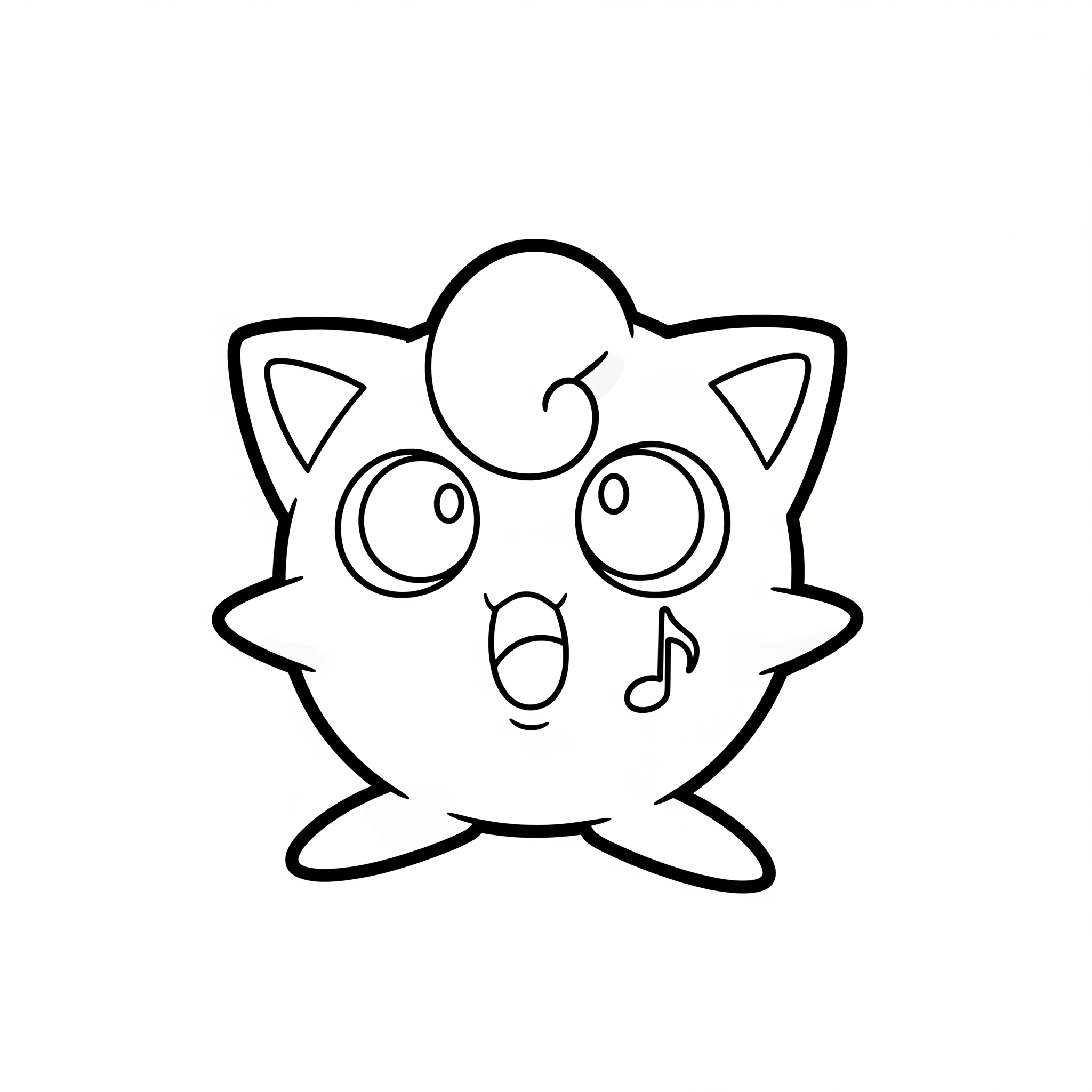 Jigglypuff 4 páginas para colorear fáciles de Jigglypuff