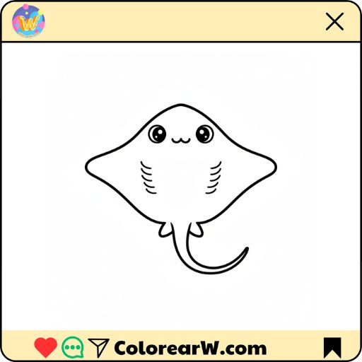Mantarraya para colorear thumbnail