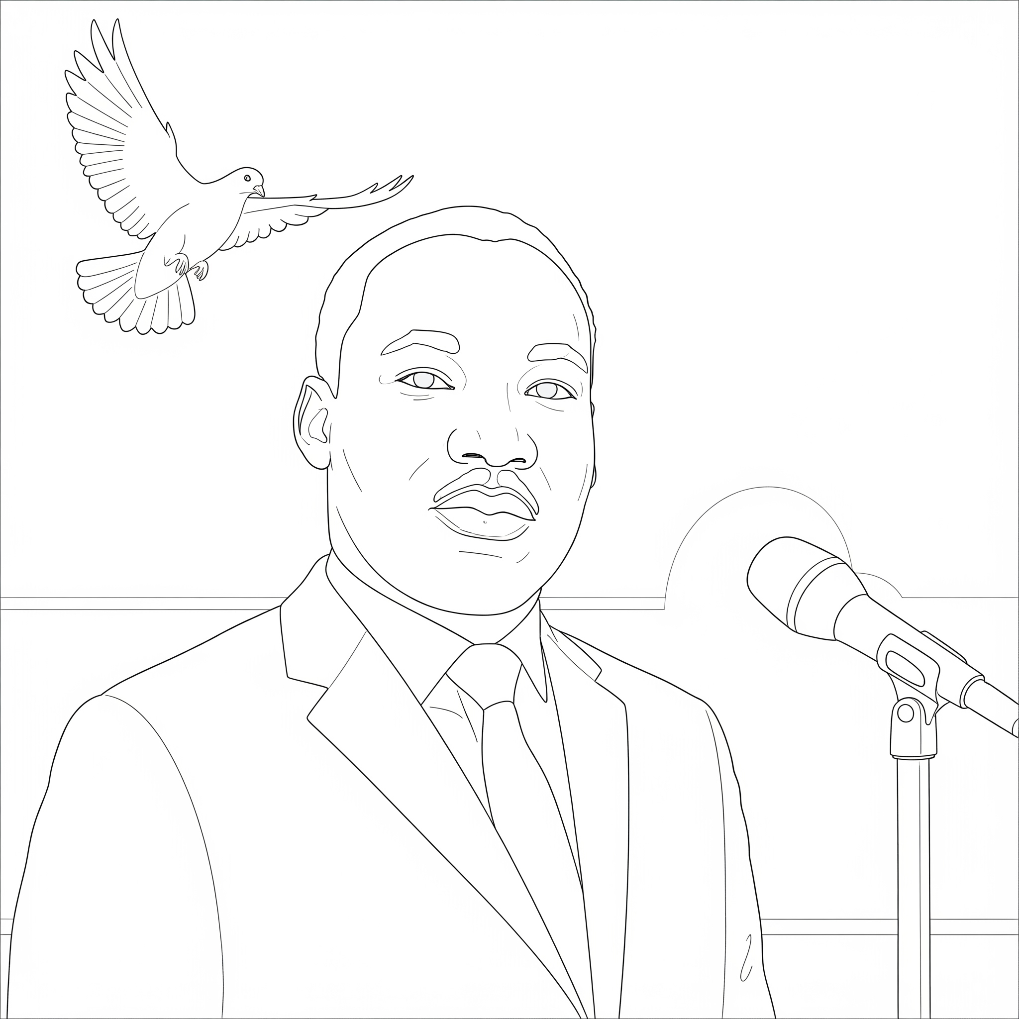 Martin Luther King 7 páginas para colorear fáciles de Martin Luther King
