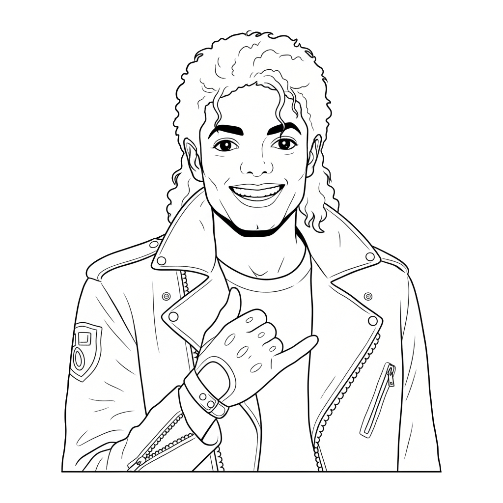 Michael Jackson 13 páginas para colorear kawaii lindas Michael Jackson