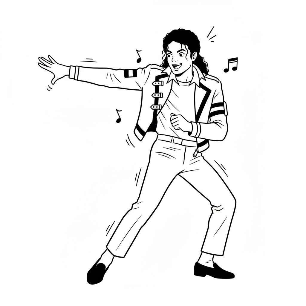 Michael Jackson 10 páginas para colorear para niños Michael Jackson