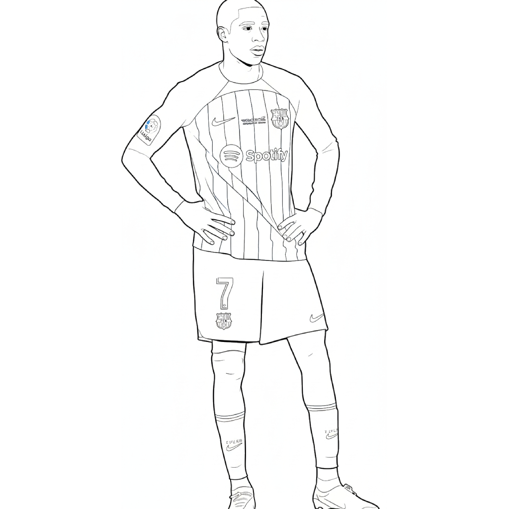 Ousmane Dembélé 3 páginas para colorear gratis Ousmane Dembélé 1