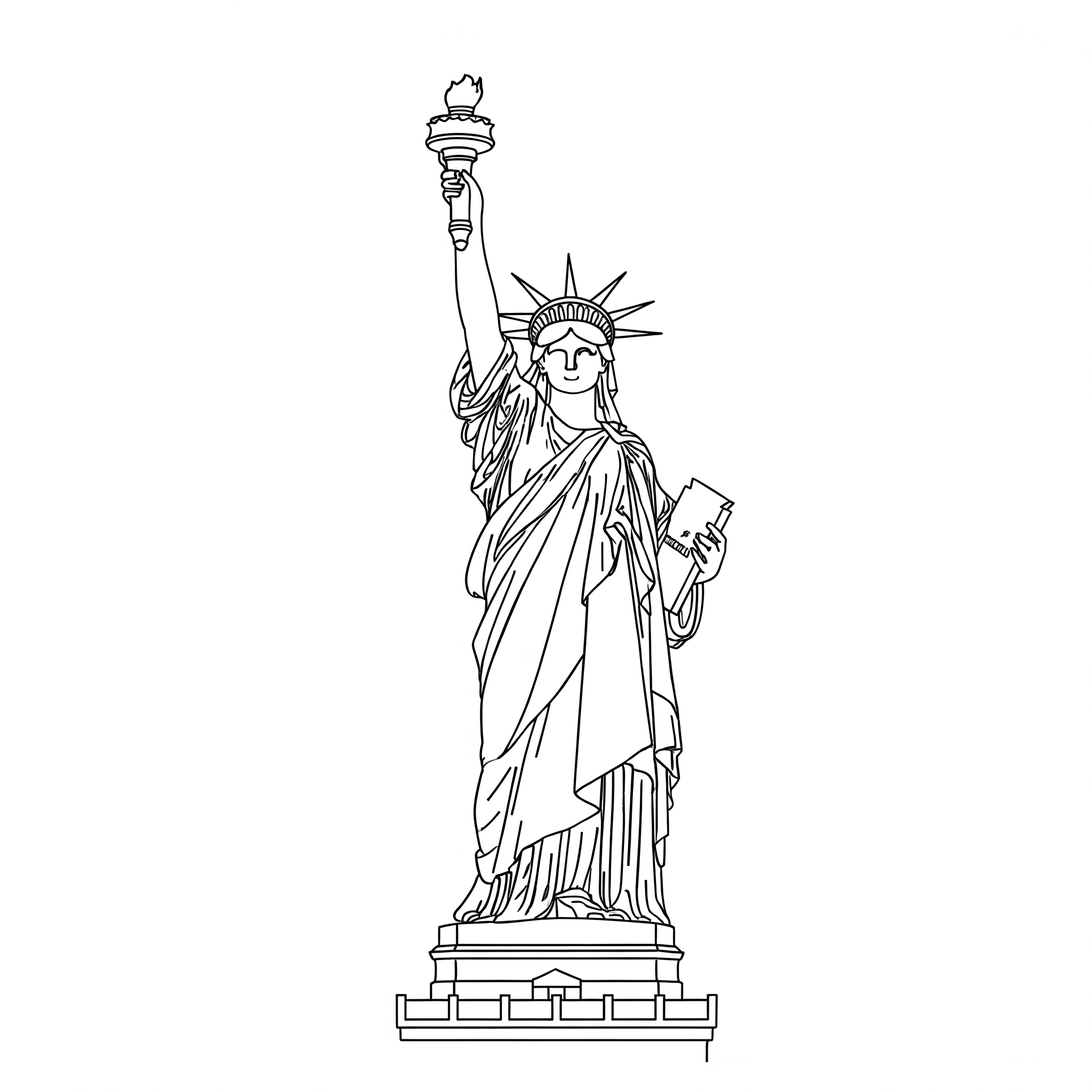 Estatua de la Libertad 3 niños Statue of Liberty páginas para colorear