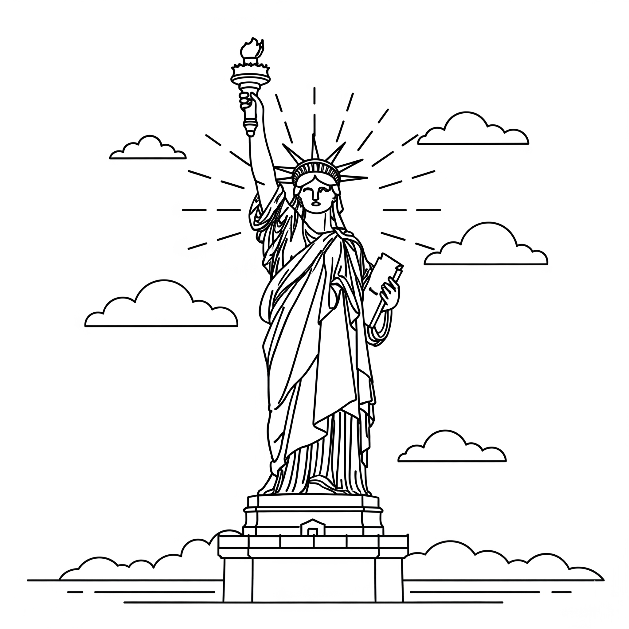 Estatua de la Libertad 11 felices páginas para colorear Statue of Liberty
