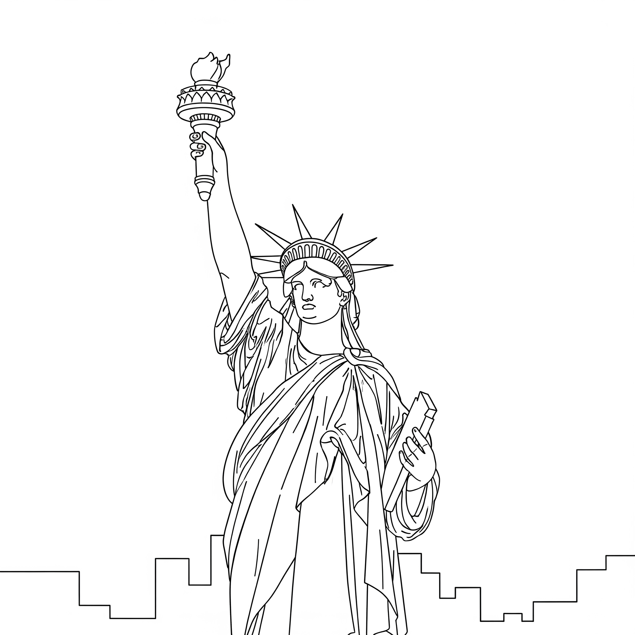 Estatua de la Libertad 12 Statue of Liberty páginas para colorear para adultos