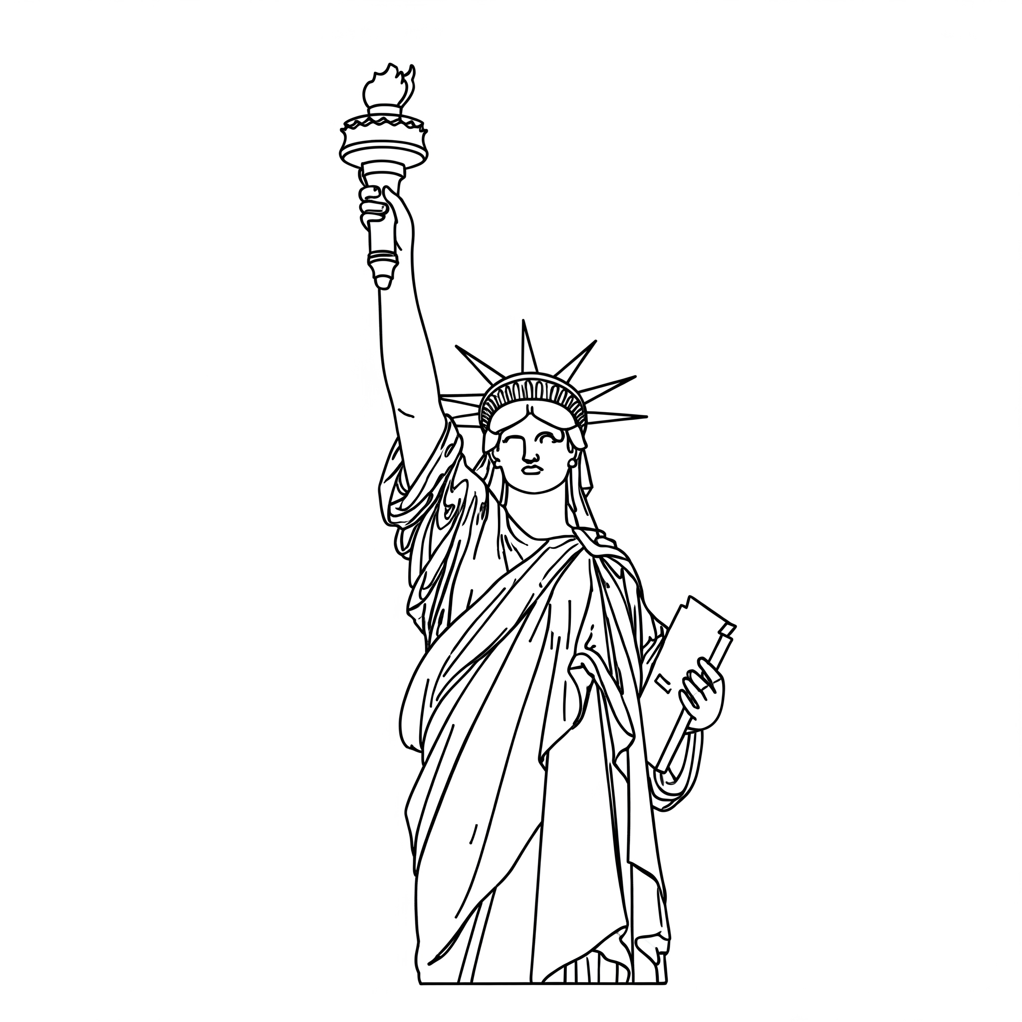 Estatua de la Libertad 5 páginas para colorear imprimibles gratis Statue of Liberty