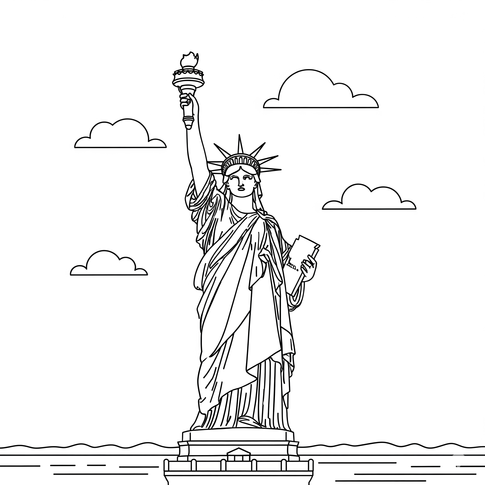 Estatua de la Libertad 6 Statue of Liberty páginas para colorear imprimibles