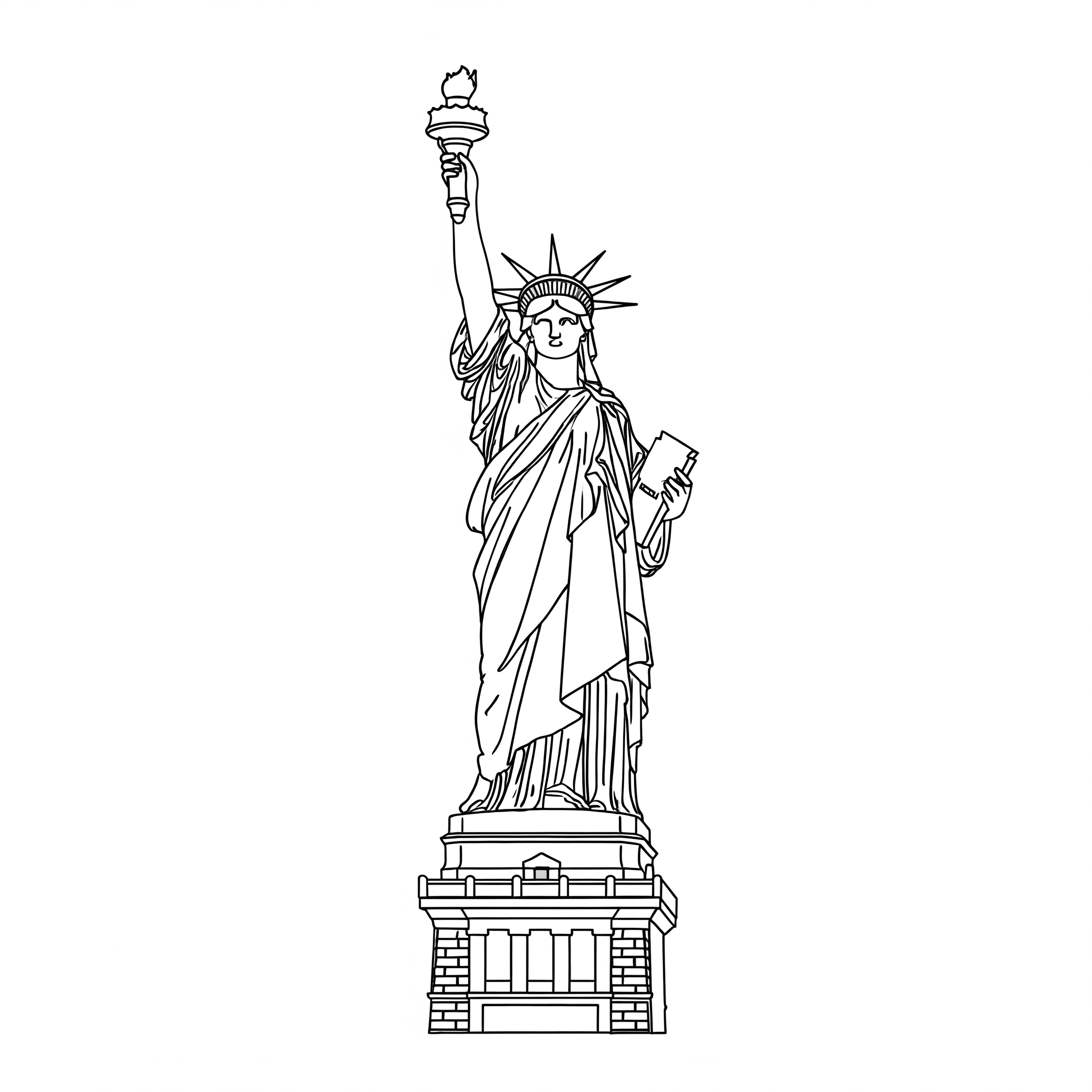 Estatua de la Libertad 2 páginas para colorear gratis Statue of Liberty para niños