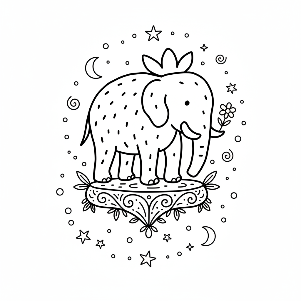 Strawberry Elephant 3 páginas para colorear para adultos Strawberry Elephant