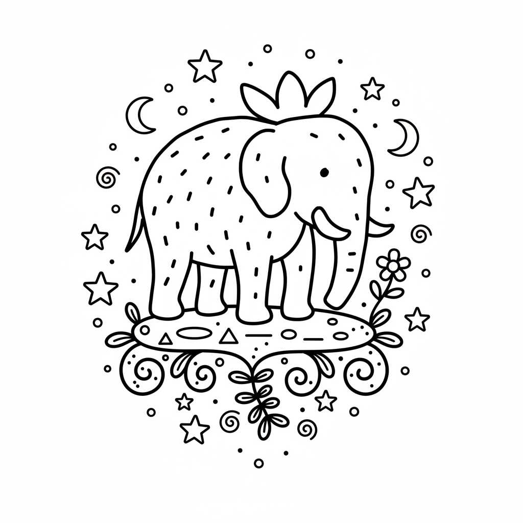 Strawberry Elephant 13 Strawberry Elephant páginas para colorear imprimibles 1