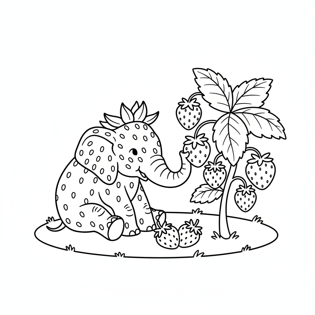 Strawberry Elephant 19 páginas para colorear para Strawberry Elephant