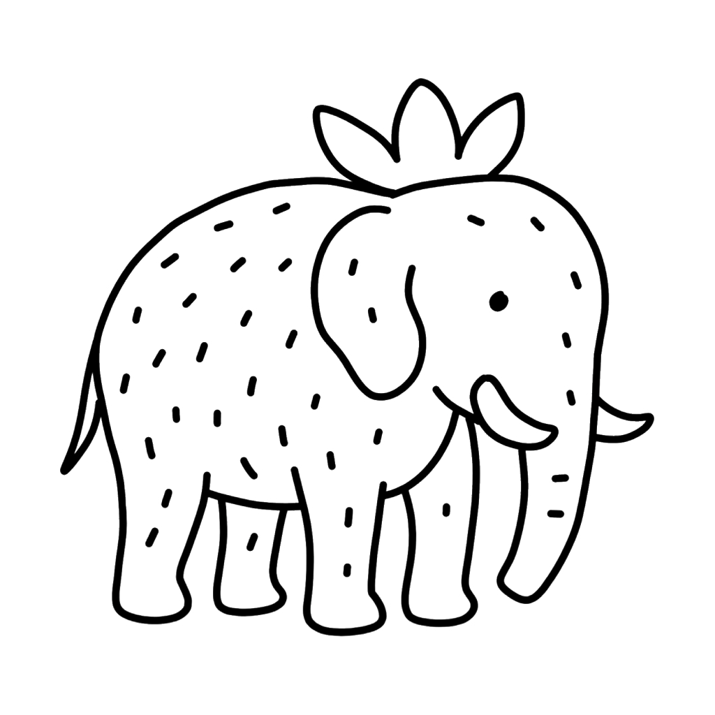 Strawberry Elephant 20 páginas para colorear kawaii lindas Strawberry Elephant